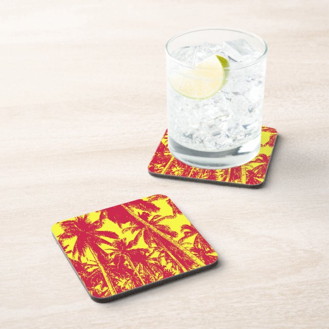 Palm Trees in a Posterised Design Coaster (Right Side)