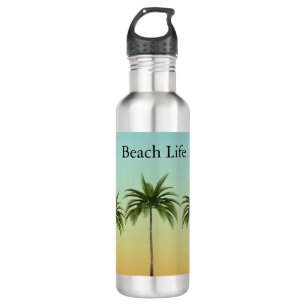 Palm Trees in a Row, beach life               710 Ml Water Bottle