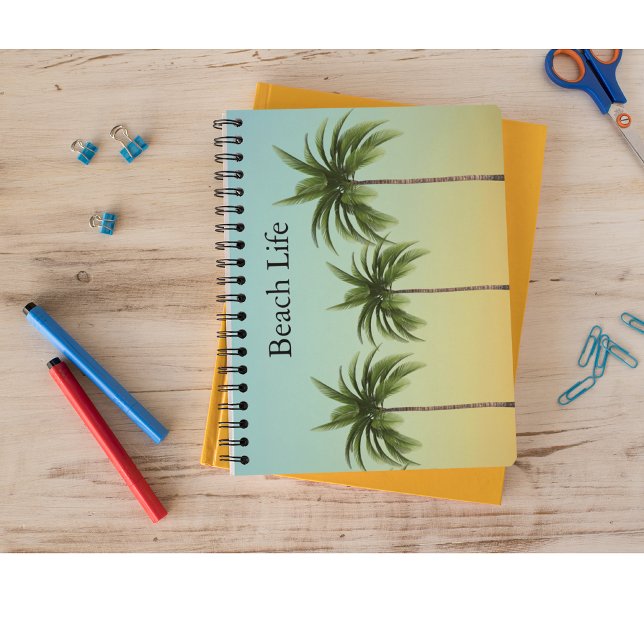 Palm Trees in a Row, beach life               Notebook (Creator Uploaded)