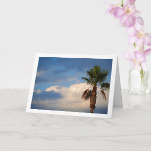 Palm trees in Cloudy Sky Portrait Card