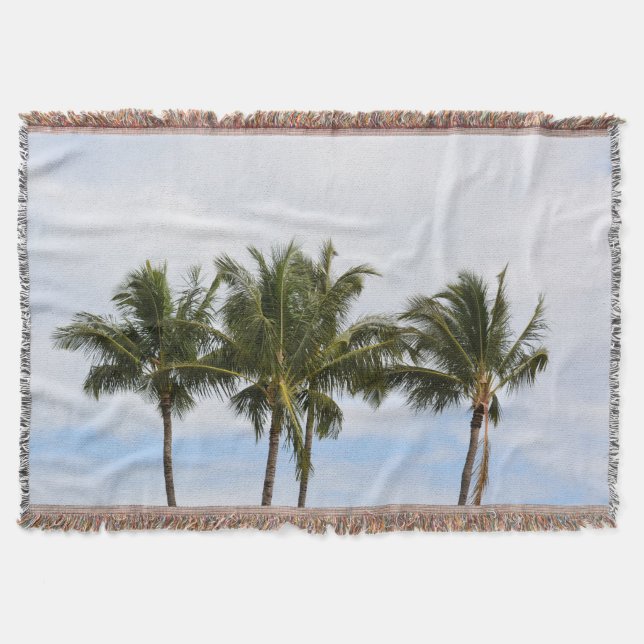 Palm Trees in Hawaii Throw Blanket (Front)