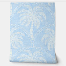 Palm Trees in Soft Blue Tropical Coastal