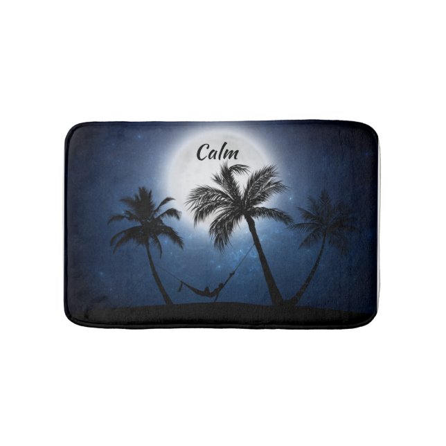 Palm trees in the moonlight bath mat (Front)
