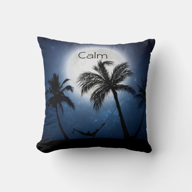 Palm trees in the moonlight cushion (Front)