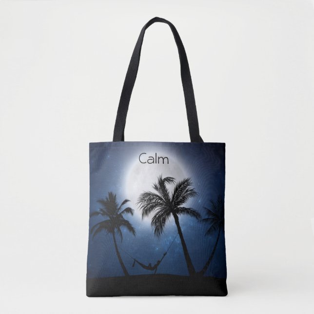 Palm trees in the moonlight tote bag (Front)