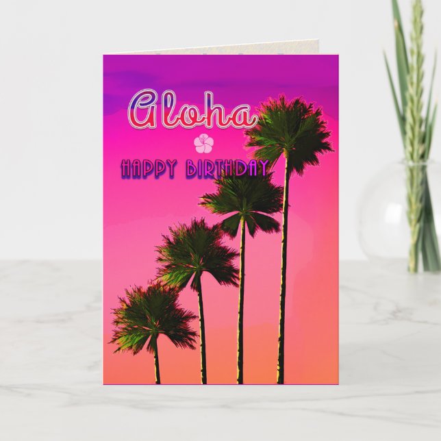 Palm Trees in the Sunset Birthday Card No.2 (Front)