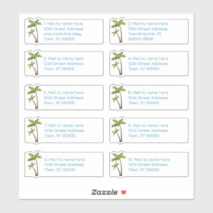 Palm Trees Individual Address Mailing Labels