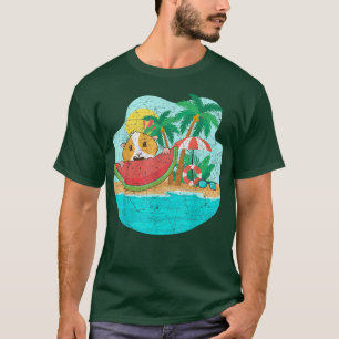 Palm Trees Island Beach Summer Funny Guinea Pig Wa T-Shirt