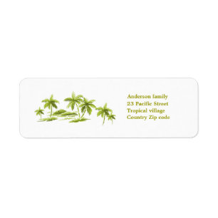 Palm trees Label Return Address Label