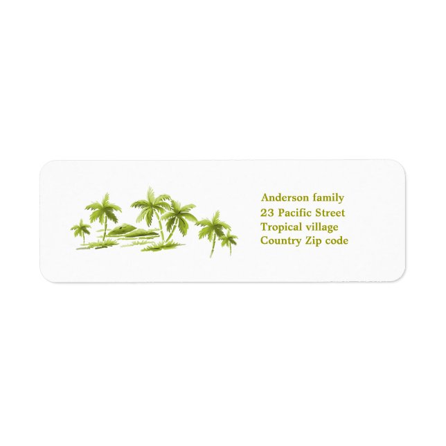 Palm trees Label Return Address Label (Front)