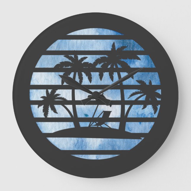 PALM TREES LARGE CLOCK (Front)