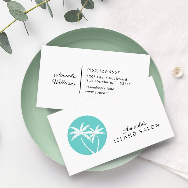Palm Trees Logo Island Lifestyle Business Card (Creator Uploaded)