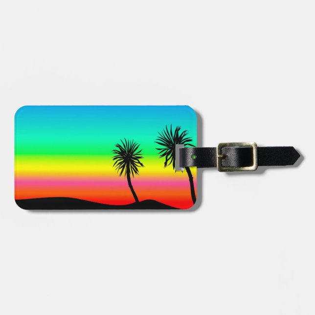 Palm Trees Luggage Tag (Front Horizontal)