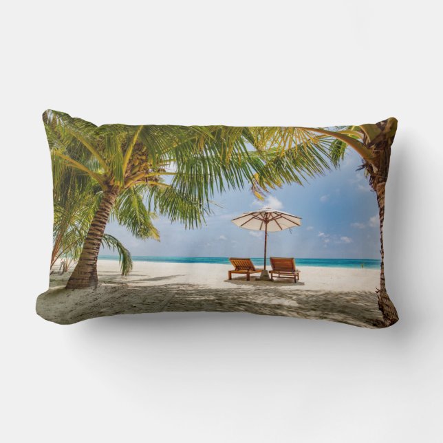 Palm Trees | Moody Sky Lumbar Cushion (Front)