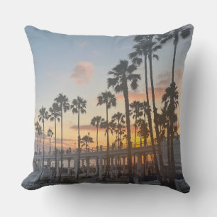 Palm Trees Near the Boardwalk - Oceanside Cali Cushion