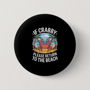 Palm Trees Ocean Crab Crab 6 Cm Round Badge