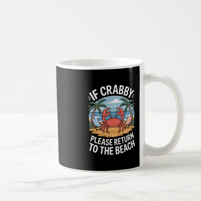 Palm Trees Ocean Crab Crab  Coffee Mug (Right)