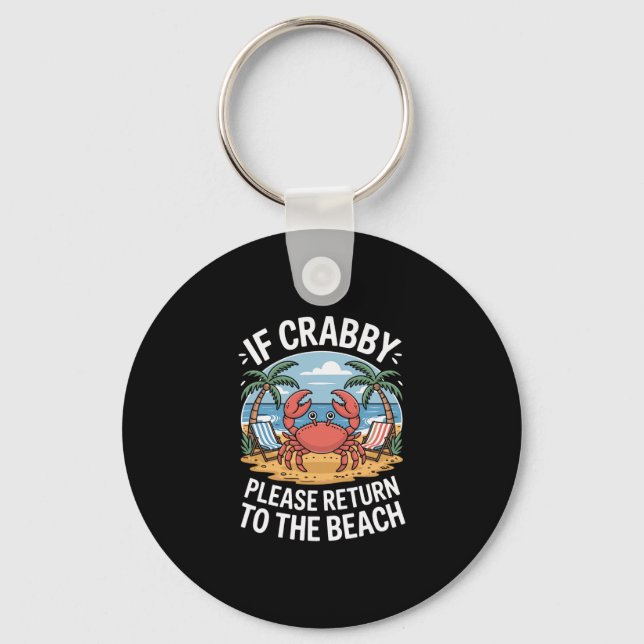 Palm Trees Ocean Crab Crab  Key Ring (Front)