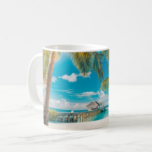 Palm Trees on A Beautiful Sunset Coffee Mug (Front Left)
