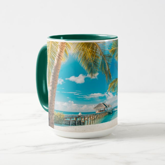 Palm Trees on A Beautiful Sunset Mug (Front Left)