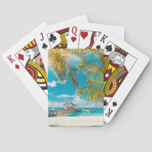 Palm Trees on A Beautiful Sunset Playing Cards