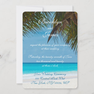 Palm Trees On Beach Wedding Invitations