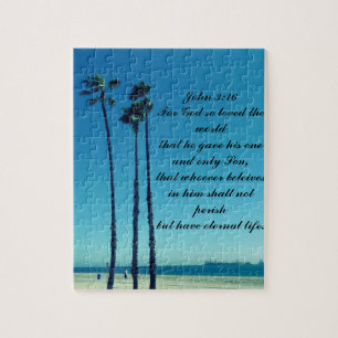 Palm trees on the beach jigsaw puzzle