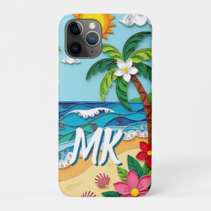Palm Trees on the Beach Personalised iPhone 11 Pro Case