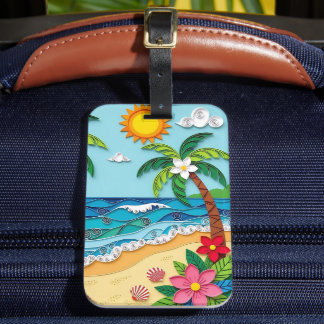 Palm Trees on the Beach Personalised Luggage Tag