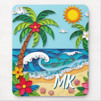 Palm Trees on the Beach Personalised Mouse Pad
