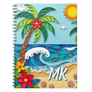 Palm Trees on the Beach Personalized Notebook