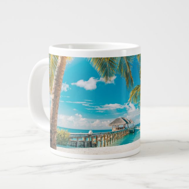 Palm Trees on the Sunset Large Coffee Mug (Front Left)