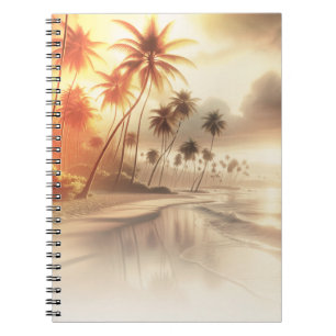Palm Trees & Orange Sunset Beach Notebook