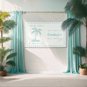 Palm Trees   Pacifiers Coastal Baby Shower Welcome Banner