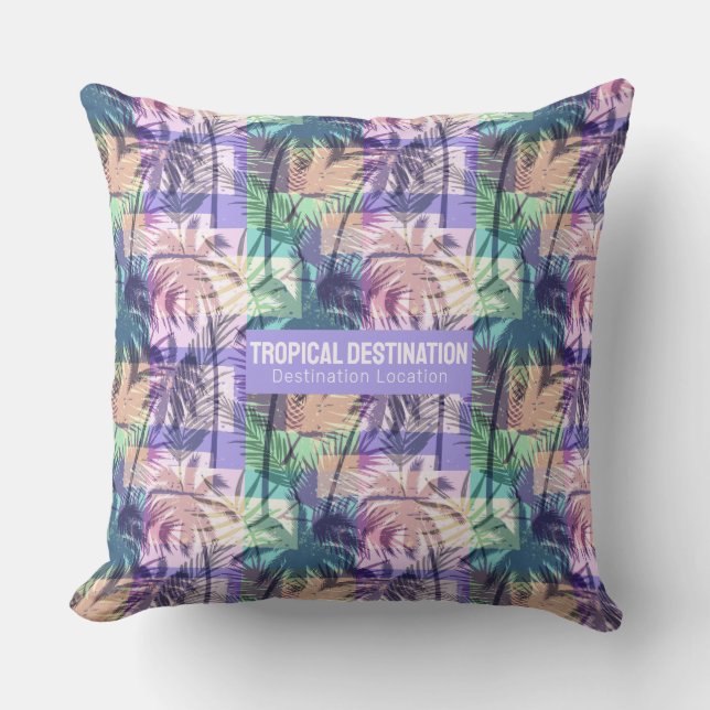 Palm Trees Pattern custom text Cushion (Front)