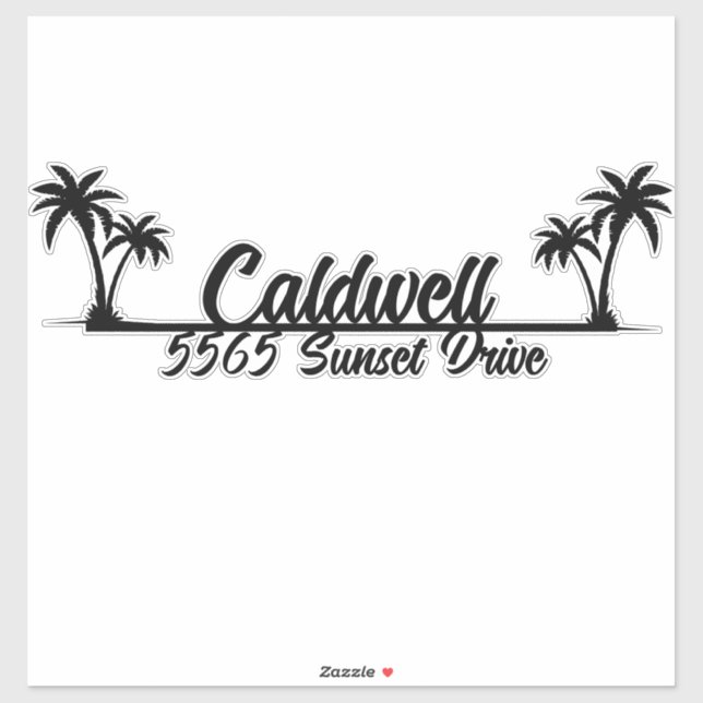 Palm Trees Personalised Address Mailbox Sticker (Sheet)