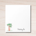 Palm Trees Personalised Notepad<br><div class="desc">This Notepad features palm trees,  string lights with stylish script typography, 
It is easy to personalise.
Original Watercolor © Michele Davies.</div>