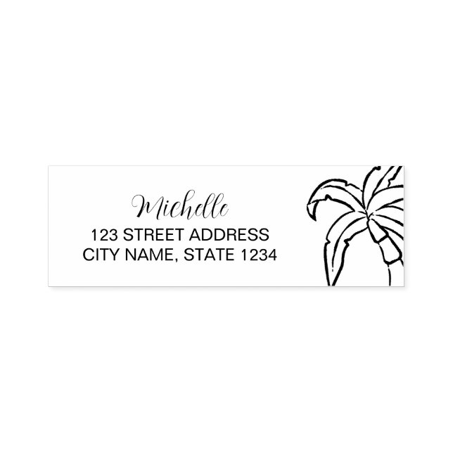 Palm Trees  Personalised   Self-inking Stamp (Design)