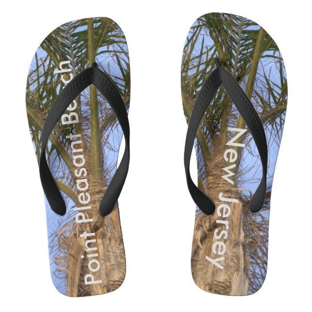 Palm Trees Point Pleasant Beach New Jersey Thongs (Footbed)