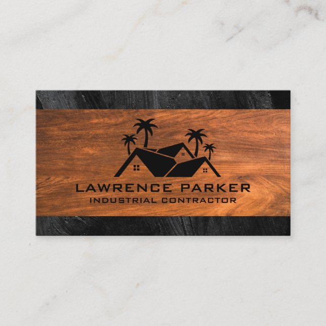 Palm Trees Residential Logo | Contractor Business Card (Front)