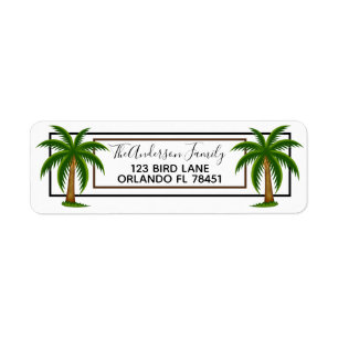 Palm Trees Return Address Label