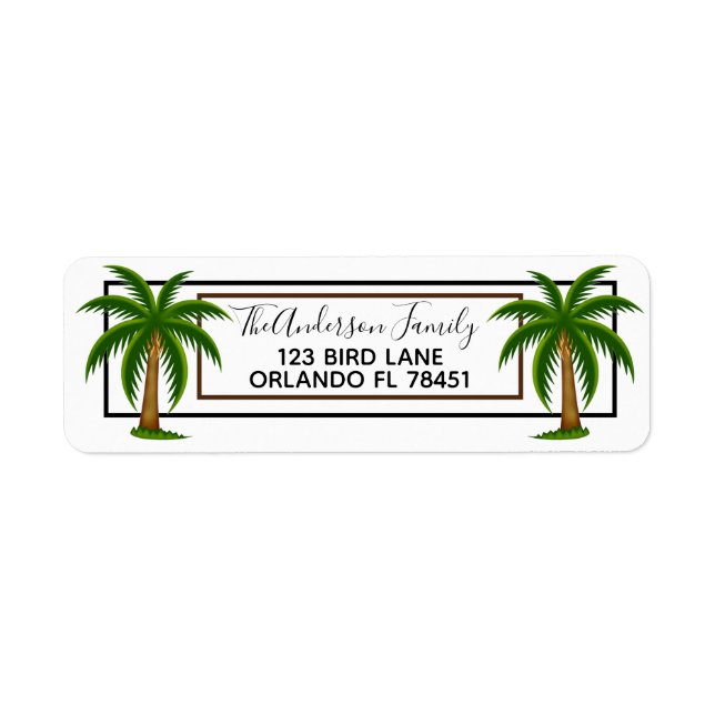 Palm Trees Return Address Label (Front)