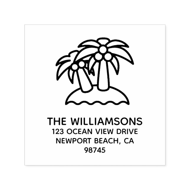 Palm Trees Return Address Self-inking Stamp (Design)