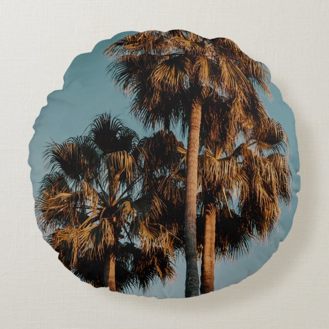 Palm trees round cushion (Front)