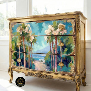 Palm Trees Santa Monica California Decoupage Tissue Paper