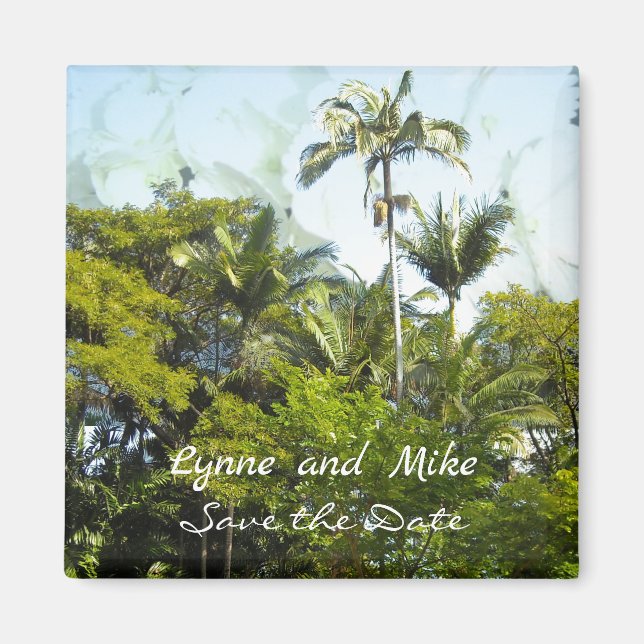 Palm Trees Save the Date Magnet (Front)