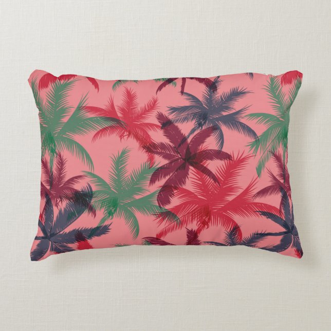 Palm trees seamless pattern decorative cushion (Front)