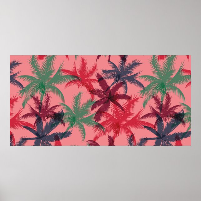 Palm trees seamless pattern poster (Front)