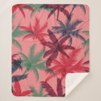 Palm trees seamless pattern sherpa blanket