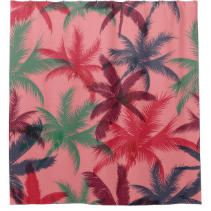 Palm trees seamless pattern shower curtain